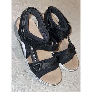 Mark Nason Women’s Comfort Sandals Size 9 M Black White Casual Hiking Athleisure